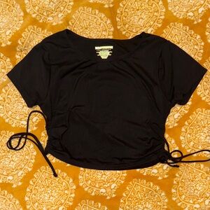 Fashion Nova Nova Sport Black Active Top with Side Ties - M